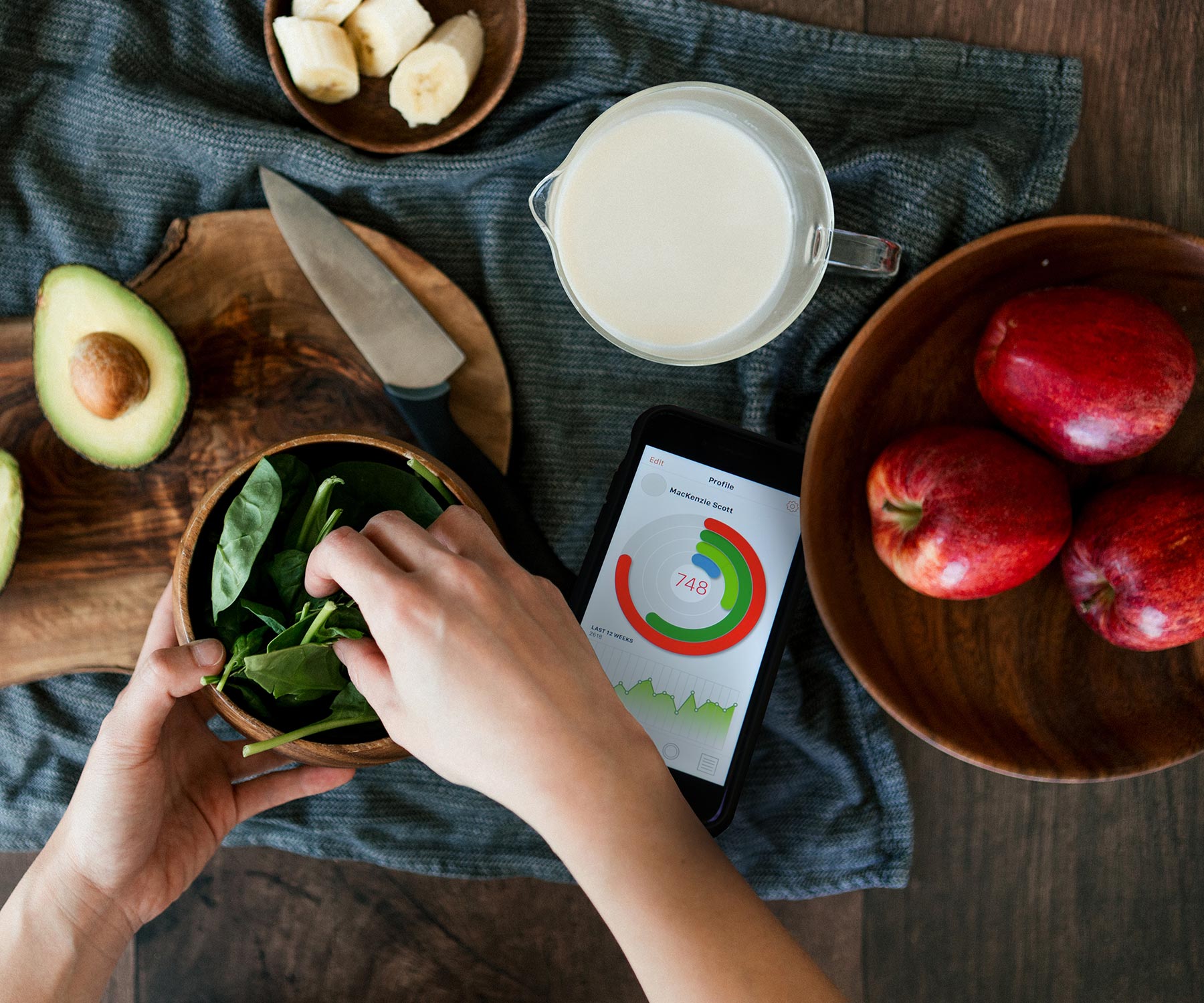 Meal Prep With Nutrition Application On Mobile Device